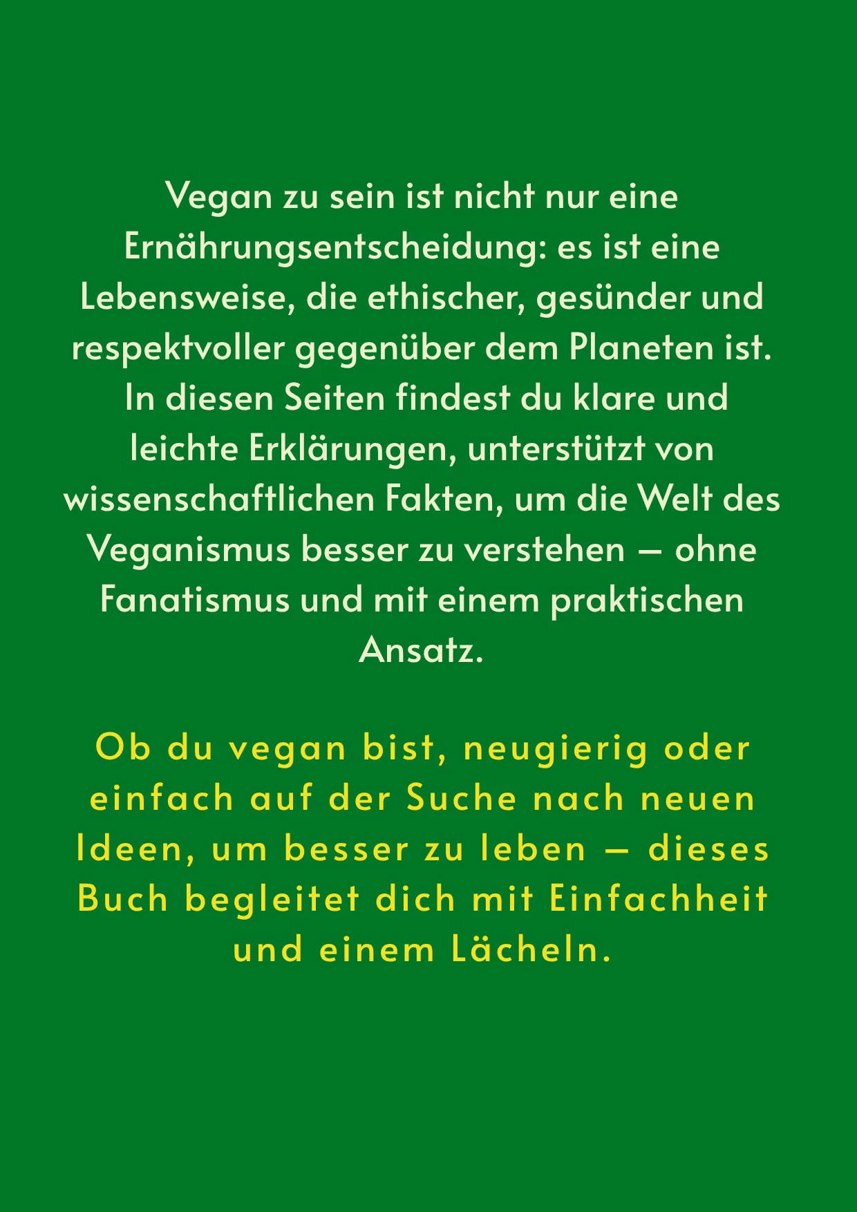 Vegan Leben - Umschlagrückseite
