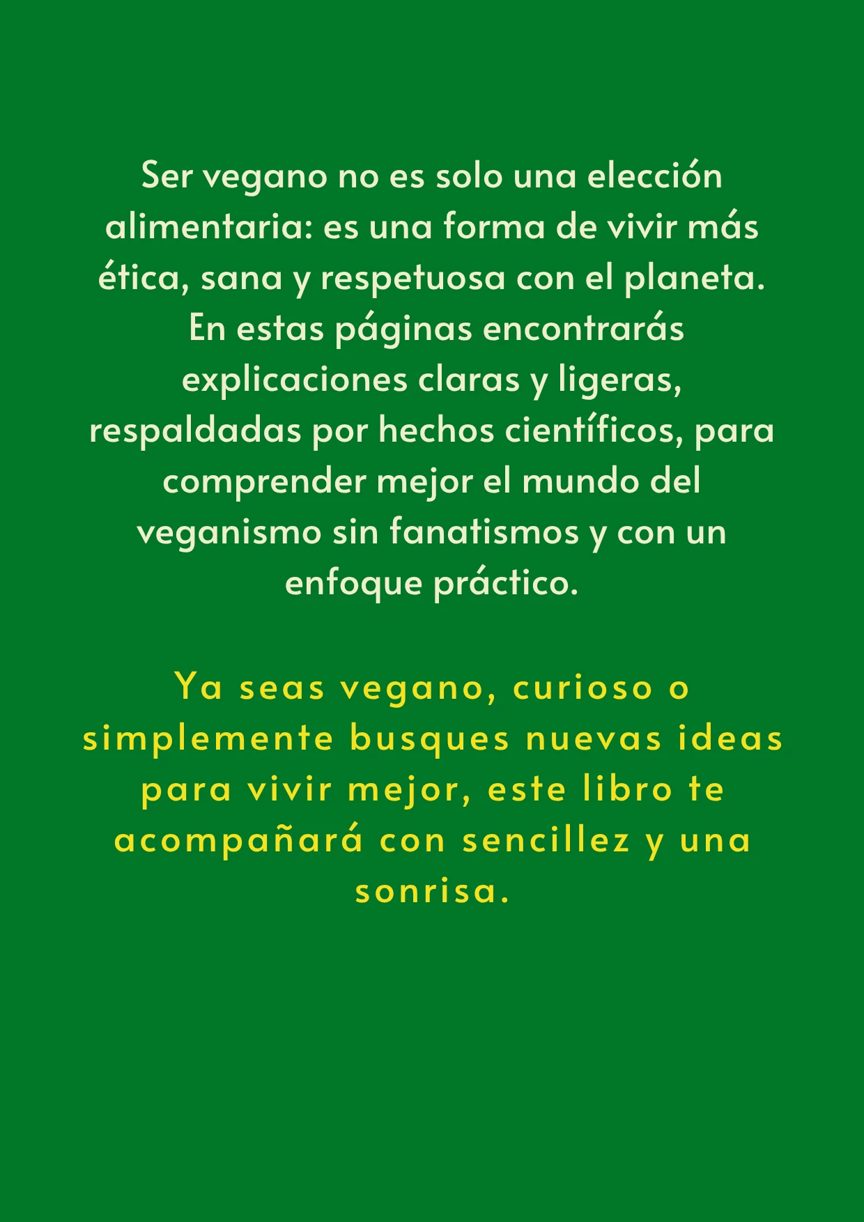 Vivir Vegano - Contraportada